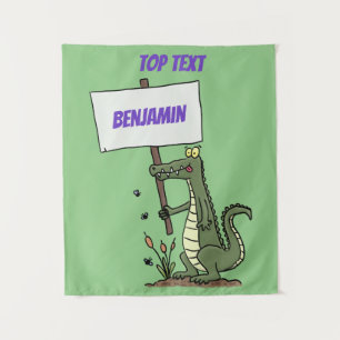 Tenture Aligator de crocodile drôle avec dessin animé