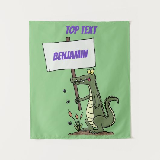 Tenture Aligator de crocodile drôle avec dessin animé (Devant)