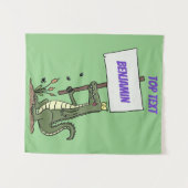 Tenture Aligator de crocodile drôle avec dessin animé (Devant (Horizontal))