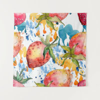 Alimentation saine fraise. Arrière - plan aquarell