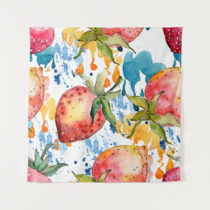 Tenture Alimentation saine fraise. Arrière - plan aquarell