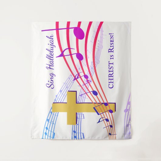 Tenture ALLELUIA LE CHRIST EST RESSUSCITÉ Pâques (Devant)