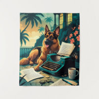 Allemand Shepherd chien gentleman vintage