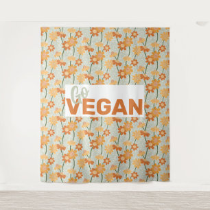 Tenture Allez Vegan ! Joli rétro muté fleurs des années 19