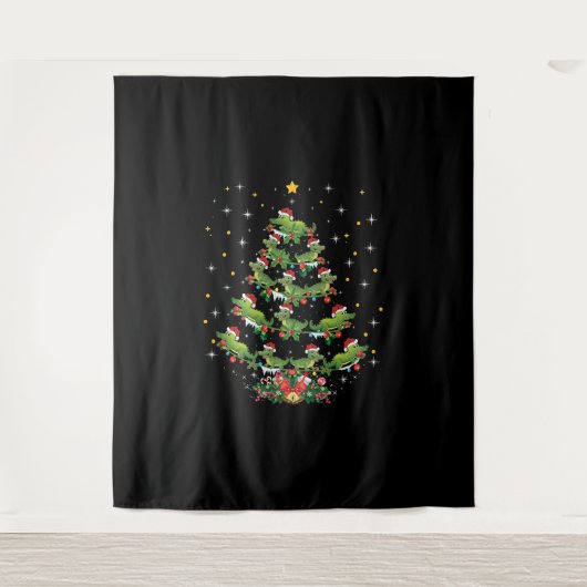 Tenture Alligator Amant Noël Alligator Arbre de Noël (Devant)