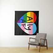 Tenture Ally AF III - Drapeau LGBTQ Gay Trans Queer Pride (En situation (horizontale))