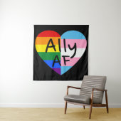 Tenture Ally AF III - Drapeau LGBTQ Gay Trans Queer Pride (En situation)