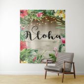 Tenture Aloha Fleurs de bois tropical et feuilles avec lam (En situation)