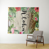 Tenture Aloha Fleurs de bois tropical et feuilles avec lam (En situation (horizontale))