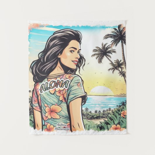 Tenture Aloha Girl (Devant)