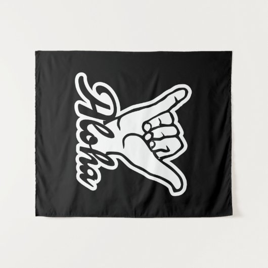 Tenture Aloha Shaka Hand, Hang Loose sign (Devant (Horizontal))