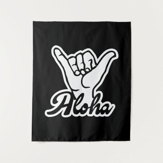 Tenture Aloha Shaka Hand, Hang Loose sign (Devant)