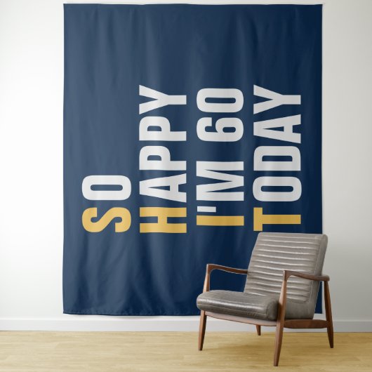 Tenture Alors heureux d'avoir 60 ans 60e anniversaire bann (En situation)