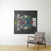 Tenture Alpha Beast _ Untamed Wolf Streetwear Fearless (En situation (horizontale))