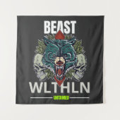 Tenture Alpha Beast _ Untamed Wolf Streetwear Fearless (Devant)