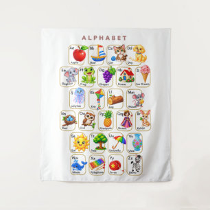 Tenture Alphabet A à Z Animaux et Objets Enfants
