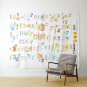 Tenture Alphabet Animal ABC Mets animaux (En situation (horizontale))