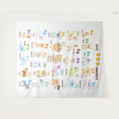Tenture Alphabet Animal ABC Mets animaux (Devant (Horizontal))