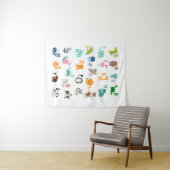 Tenture Alphabet de doodle animal (En situation (horizontale))