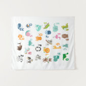 Tenture Alphabet de doodle animal (Devant (Horizontal))