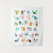 Tenture Alphabet de doodle animal (Devant)