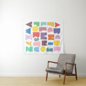 Tenture Alphabet rétro géométrique (En situation (horizontale))