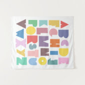 Tenture Alphabet rétro géométrique (Devant (Horizontal))