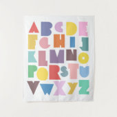Tenture Alphabet rétro géométrique (Devant)