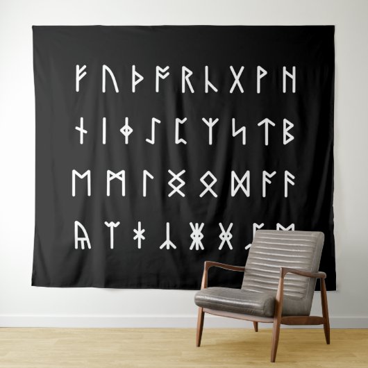 Tenture Alphabet Runique [Futhorc] (En situation (horizontale))