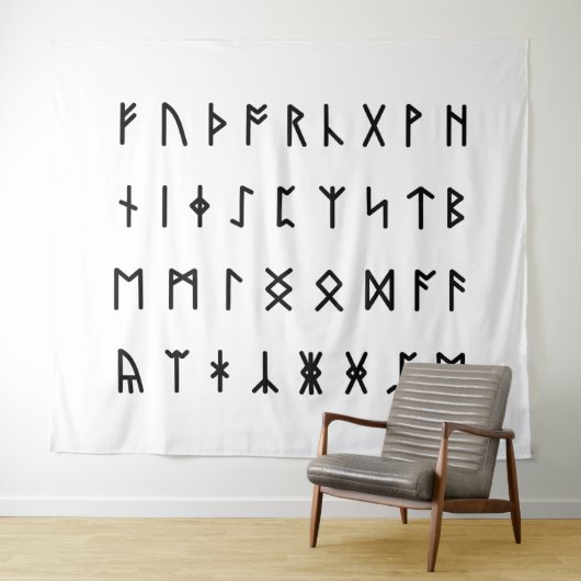 Tenture Alphabet Runique [Futhorc] (En situation (horizontale))