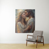 Tenture Amants Éthérés Rêveuse Impression à l'Huile Romant (En situation)