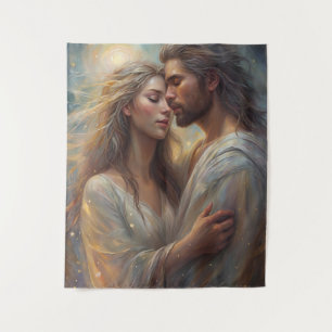Tenture Amants Éthérés Rêveuse Impression à l'Huile Romant