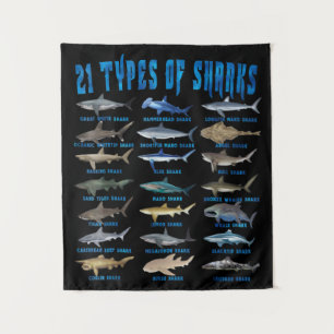 Tenture Amateurs De Requins 21 Types De Requins Animaux Oc