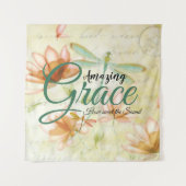 Tenture Amazing Grace Fleurs et libellule (Devant)