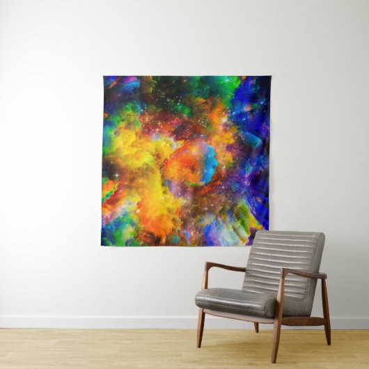 Tenture Aménagement créatif des éléments fractaux, illumin (En situation (horizontale))