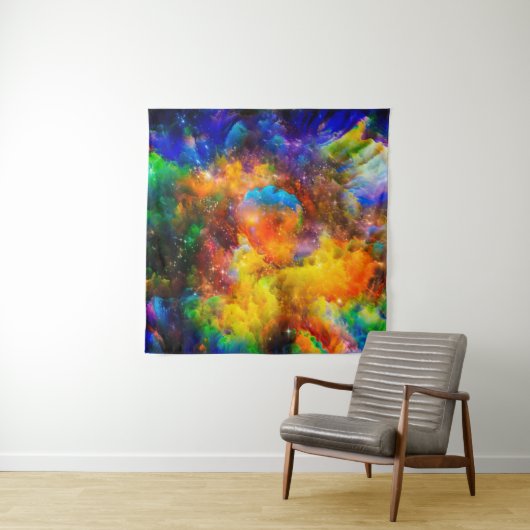 Tenture Aménagement créatif des éléments fractaux, illumin (En situation)