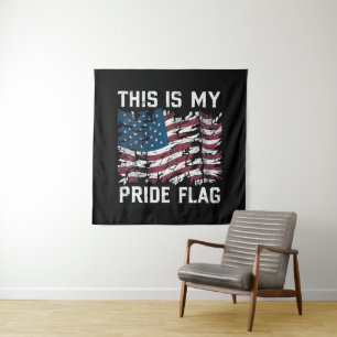 Tenture Américain patriote Ceci est mon drapeau de fierté 