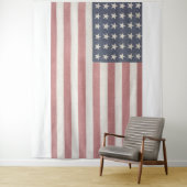 Tenture Américaine Drapeau américain rustique (En situation)