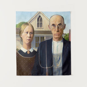 Tenture American gothique classique peinture Grant Wood