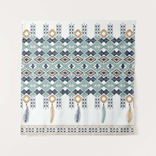 Tenture American north indian geometry seamless border. Na (Devant)