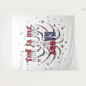 Tenture American Stars and Stripes Happy 4 juillet (Devant (Horizontal))