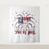 Tenture American Stars and Stripes Happy 4 juillet (Devant)