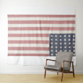 Tenture Americana Drapeau Américain Rustique (En situation (horizontale))