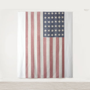 Tenture Americana Drapeau Américain Rustique