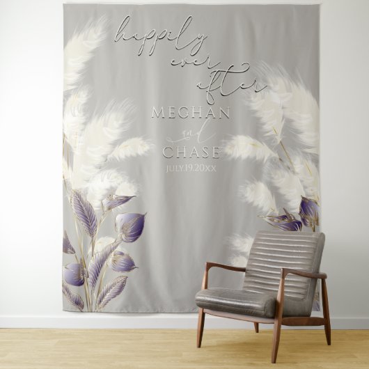 Tenture Amethyst Anthurium Ivory Pampas Grass (En situation)