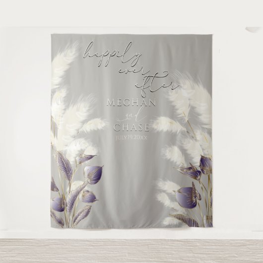 Tenture Amethyst Anthurium Ivory Pampas Grass (Devant)