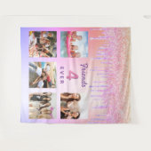 Tenture Amis pour toujours photo avec gouttes violet rose  (Devant (Horizontal))
