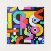 Tenture Amour Abstrait, yeux : motif coloré (Devant (Horizontal))