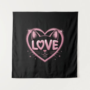 Tenture Amour de chat scintillant