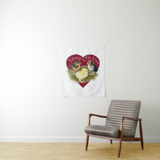 Tenture Amour de poussins (En situation)